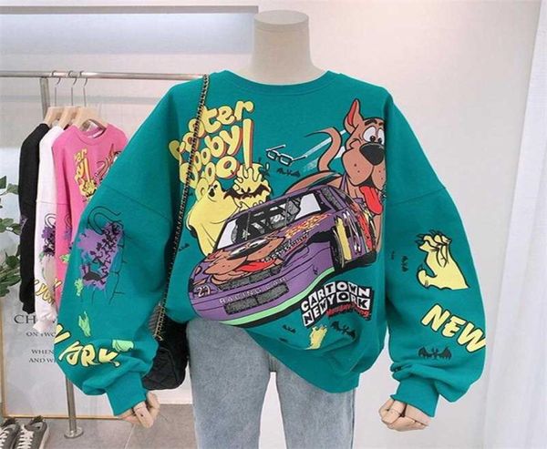 

fall cartoon hoodies women thin type jumper hoodie autumn winter korea fashion lazinessstyle girl sweatshirt 2110192368590, Black