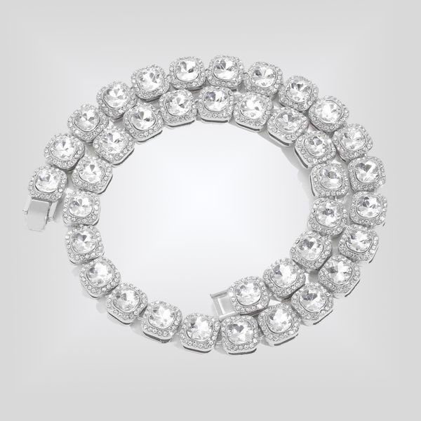 

men designer jewelry necklace trendy for women stainless steel plated gold womens tennis chain 8/10/13mm width inlaid diamond iced out men l, Black