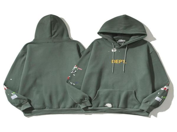 

green hand painted splashink graffiti hoodies men women streetwear autumn winter pullover hooded sweatshirt6914345, Black