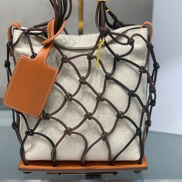

beach bag handbags grid bags knitting clutch woven mesh pocket hollowed bag woven handbags women hollow net rope shoulder basket ladies beac