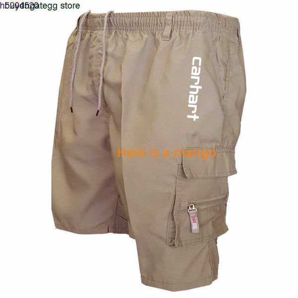

regy 2023 summer new men's shorts fashion tooling brand carhart military style multi pocket work leisure outdoor fitness pants, White;black