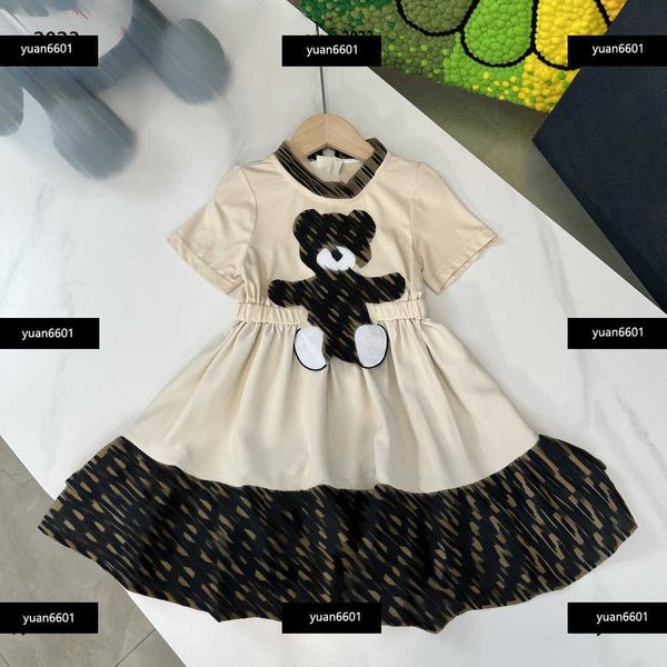 

luxury baby dress kids girls dresses kids short sleeve skirt casual clothing skirt size 110-160 cm princess dresses april18, Red;yellow