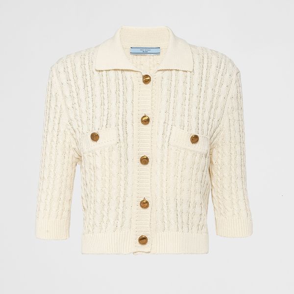 

womens knits tees cableknit cotton sweater #wfmde001 230818, White