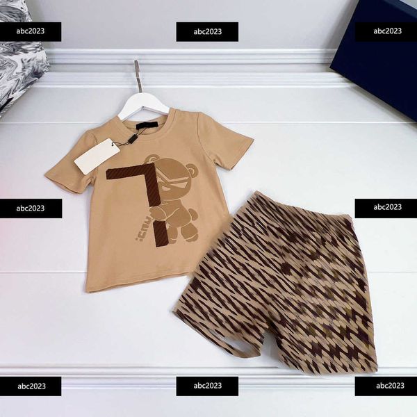 

new kids clothes child sets baby dress summer 2pcs animal letter-printed t-shirt and allover lettered shorts new arrival size 110-160 cm mar, White