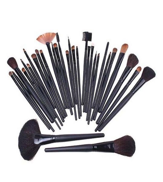 

professional makeup brush set tools 32 pcs 32pcs cosmetic facial make up brush kit make up brushes tools set black pouch bag9975578