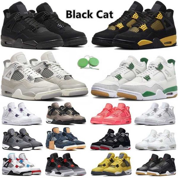 

4 jumpman basketball shoes 4s mens sneakers thunder pine green military black cat canvas sail seafoam white oreo university blue frozen mome