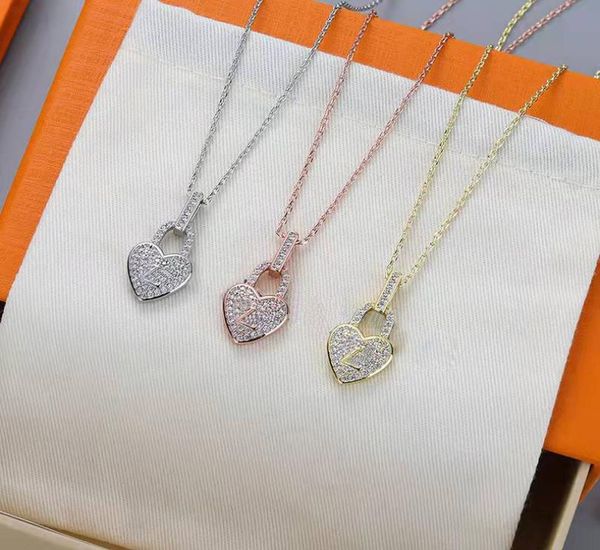 

luxury designer necklace women039s necklace love necklaces diamond exquisite jewelry 3 colors optional very beautiful6543764, Silver