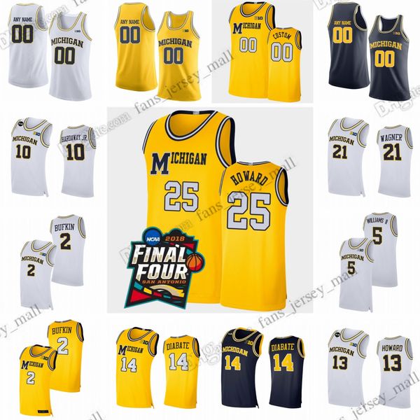 

custom xs-6xl michigan wolverines college basketball jerseys 10 tim hardaway jr. 14 moussa diabate 13 moritz wagner 21 franz wagner 22 dunca, Black;red