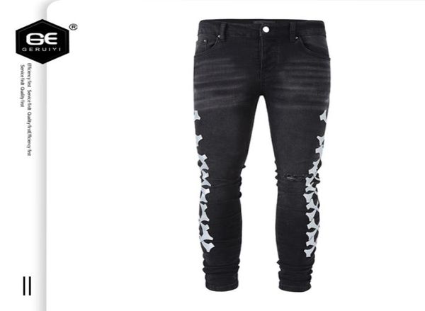 

mens jeans washed denim fashion casual slim tight pants in europe and america6726136, Blue