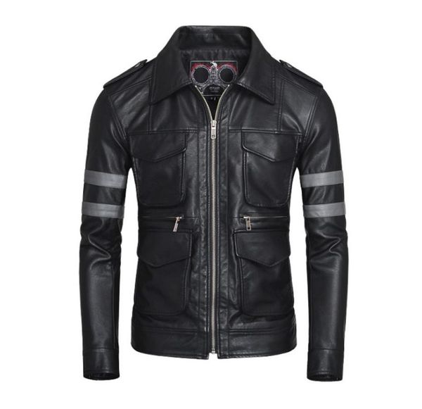 

resident evil vi leon kennedy faux leather jacket0123455768481, Black;brown