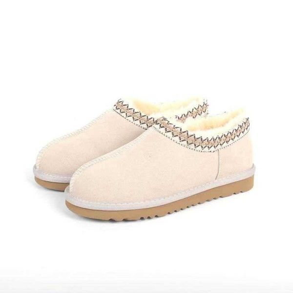 

tasman slippers tazz chestnut fur slides sheepskin shearlinglazy shoes lace bailey snow boots warm plush low cotton shoes, Black