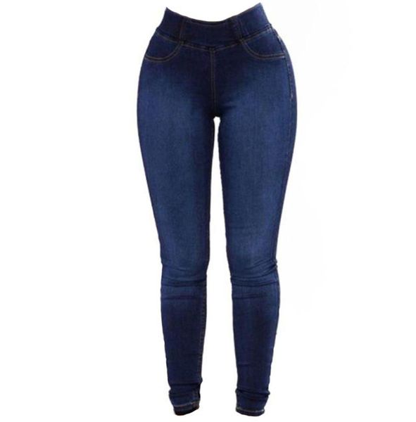 

wipalo womens plus size fashion slim fit stretchy skinny jeans casual solid denim blue pencil pants ladies trousers 3xl pants3880010