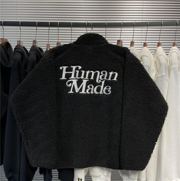 

jacket men women 1 embroidered lamb fleece jackets coats4782057, Black;brown