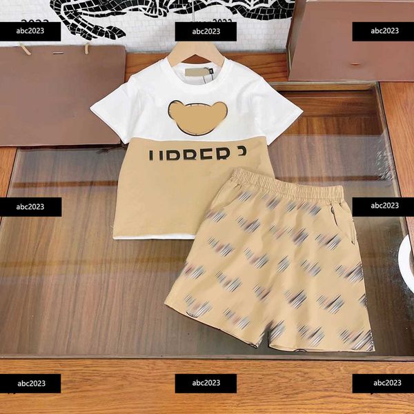 

new designer tracksuits kids clothes child short sleeve sets baby 2pcs t-shirt and shorts summer symmetric letter printing comfort, White