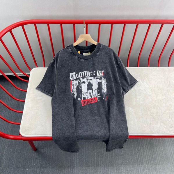 

22ss summer usa casual cotton tee ship print washed vintage t shirts short sleeve mens tshirt women clothes6599568, Black;brown