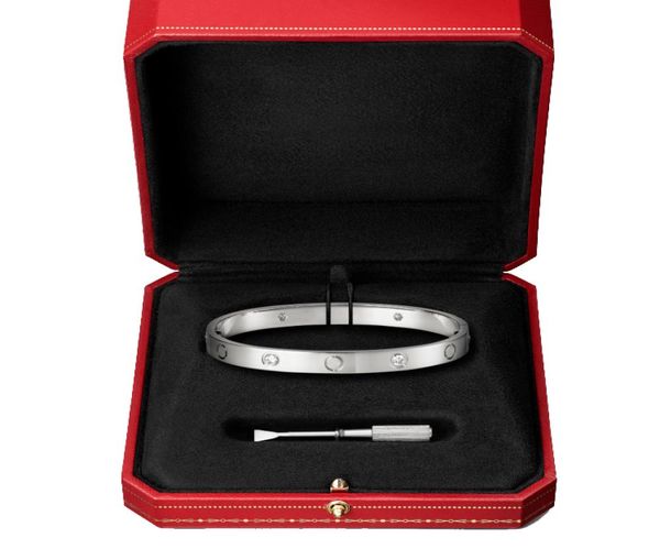 

luxury bangle love bracelet screw design rose gold platinum designers jewelry bangles 4 diamonds bracelets for couples anniversary5226513, Black