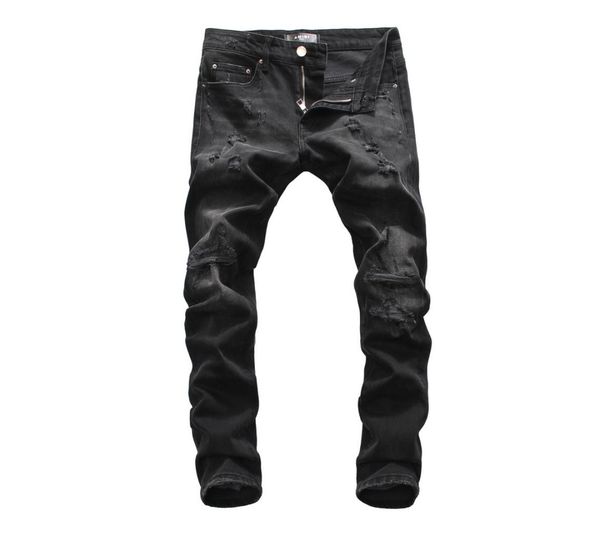 

new brand of fashionable european and american mens casual jeans highgrade washing pure hand grinding quality optimization 90199527690, Blue