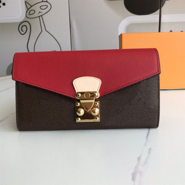 

luxurys designers purse woman fashion clutch wallet logo s-shaped lock classic pallas wallet bag card holder purse with box dust b283s, Red;black