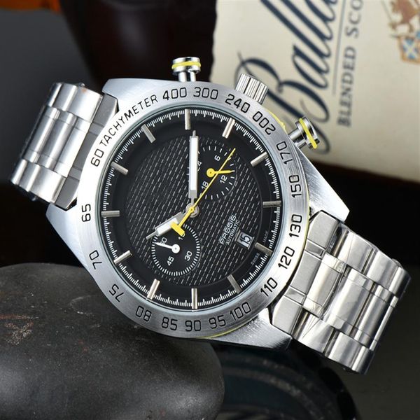 

2021 new five stitches luxury mens watches all dial work quartz watch 1853 brand chronograph clock steel belt men281u, Slivery;brown