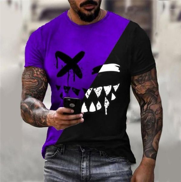 

men039s tshirts 2022 summer 3d printing devil smiles fashion casual round neck hip hop short sleeve tshirt 1306xl5672657, White;black