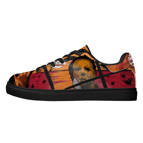 

customized shoes men's fashionable casual shoes diy women's shoes black background dusk pumpkin f3-147