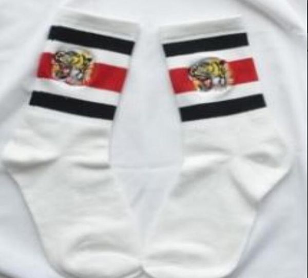 

tiger embroideried socks mens womens underwear skateboard streetwear stockings socks striped design lovers cotton blend athletic s2855976, Black