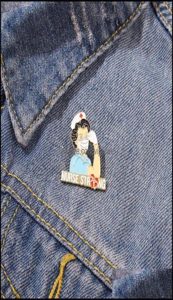 

pins brooches jewelry european medical series nurse character model women alloy enamel refueling letters lapel pins female knapsac8816933, Gray