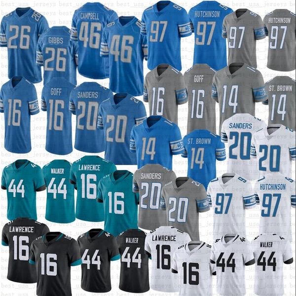

jack campbell amon-ra st. brown aidan hutchinson football jersey lawrence travon walker barry sanders jared goff jerseys stitched jahmyr gib, Black;red