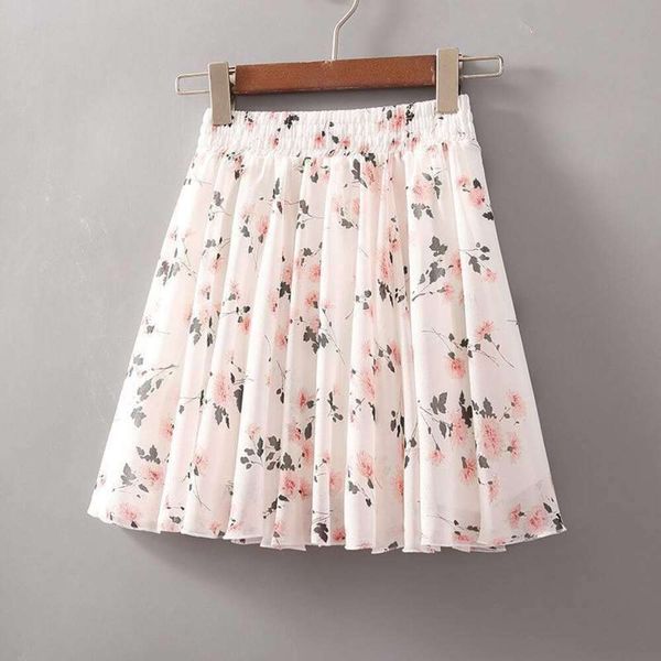 

item title small floral skirt for women summer a line high waisted korean chiffon short large umbrella, Black
