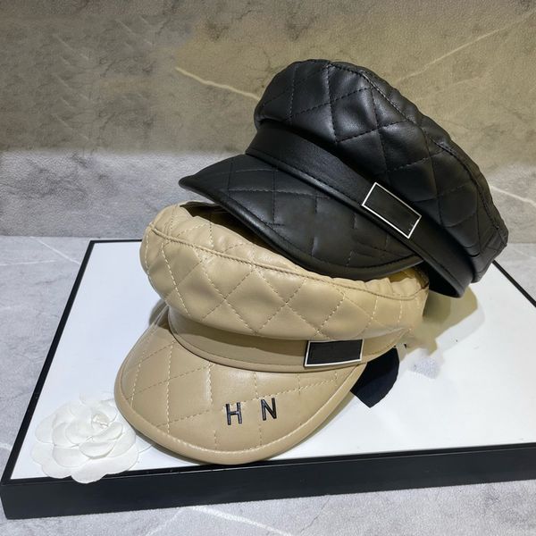 

fashion brand letter beret versatile flat hat autumn winter military cap outdoor of the simple octagonal hats, Blue;gray