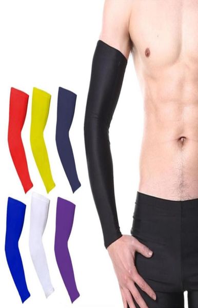 

1pcs breathable quick dry uv protection running arm sleeves basketball elbow pad fitness armguards sports cycling arm warmers8548964, Black;gray