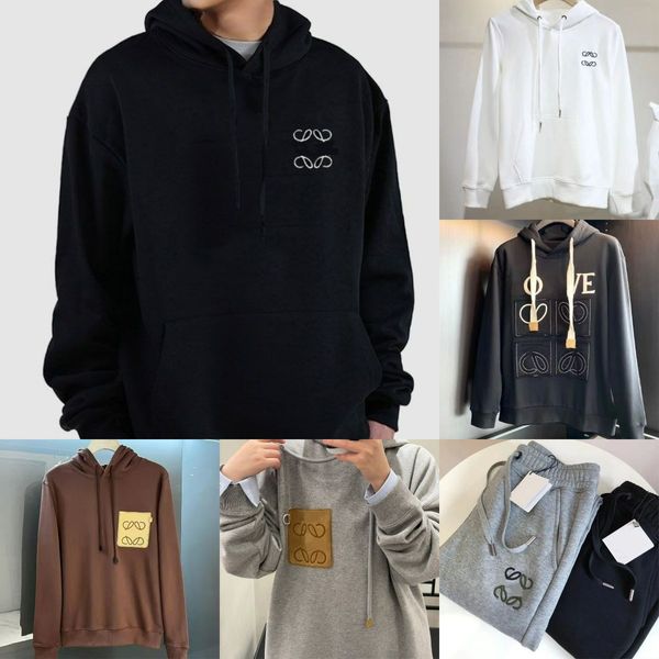 

loewees designer men hoody sweatshirts women pullover hoodies long sleeve hooded jumpe with letter prints round neck cotton thickv casual, Black
