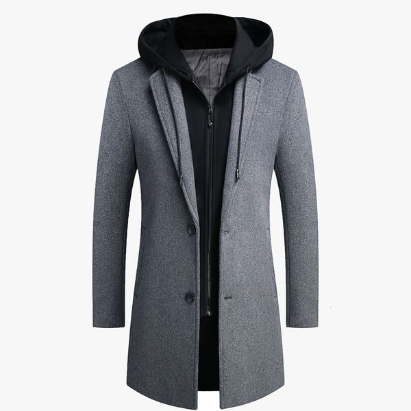 

mens wool blends men coat casual warm winter 230818, Black