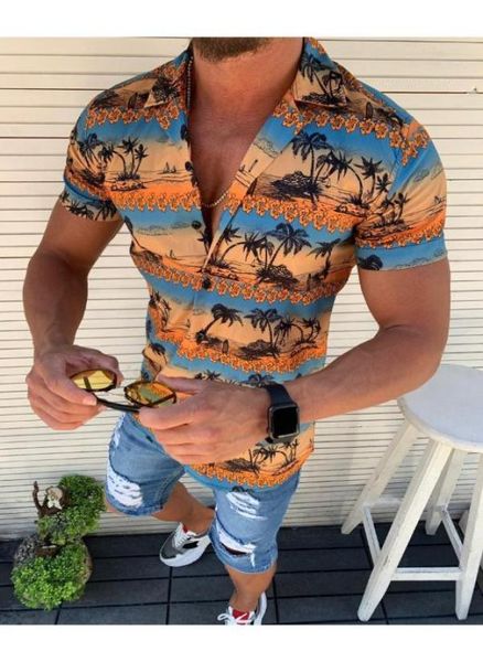 

beach shirts men summer vacation camisas para hombre coconut tree printed short sleeve button down hawaiian shirts for men m3xl5659260, White;black