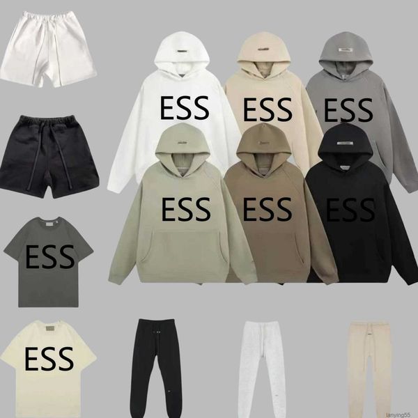 

designer hoodie essentialhoodie mens hoodie streetwear fashion version letter-print casual pocket 2-piece set suit wholesale 2 pieces 10% of, Black