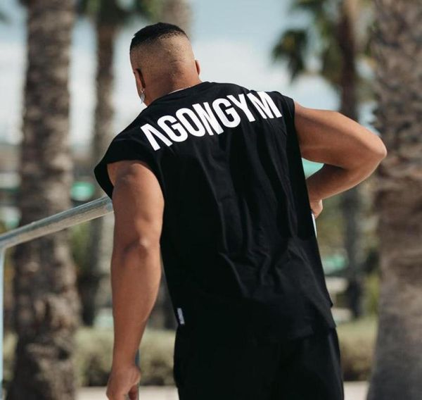 

men039s tank bodybuilding sport men gyms fitness workout sleeveless shirt male stringer singlet summer casual loose unders6094232, White;black