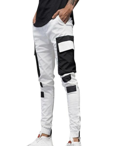 

fashion 2020 streetwear men039s multi pockets cargo harem pants hip hop casual male track pants harajuku joggers trousers5042537, Black
