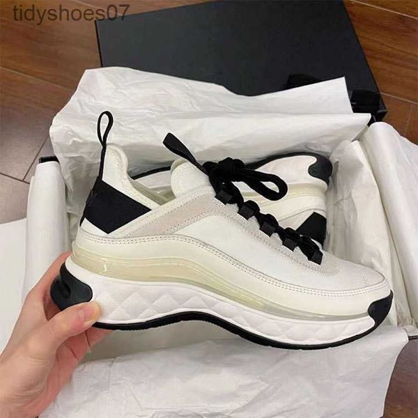 

channel dad shoes women's 2022 new thick sole heightened small white shoes sport versatile casual shoes breathable ins fashion, Black