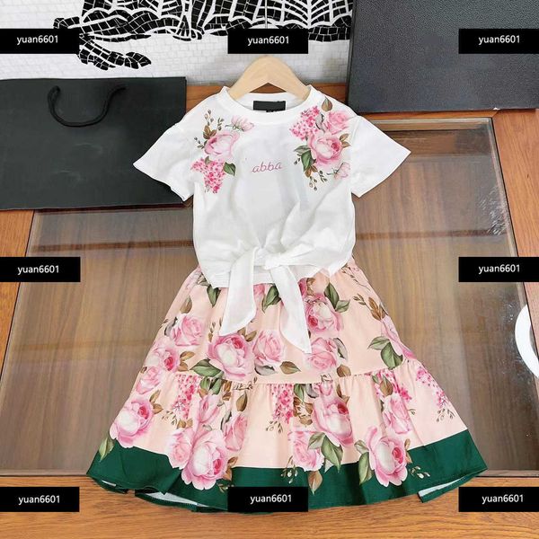 

luxury kids clothes child sets baby 2pcs brother and sister costume t-shirt and shorts or skirt summer tracksuit size 110-160 cm feb25, White