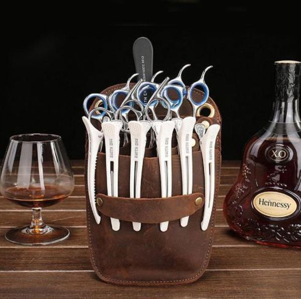 

salon barber tooled genuine leather holster toolkit hairdressing scissors holder pockets bag hairstylist tool pouch bags 159198402