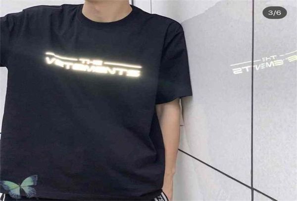 

3m reflective s tshirt men women oversize vtm vetments t shirt 2104202618366, White;black