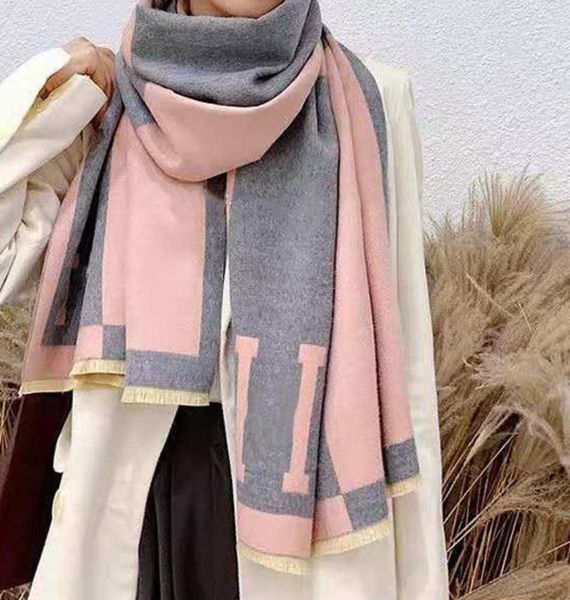 

scarves winter scarf pashmina for designers warm scarfs fashion classic women imitate cashmere wool long shawl wrap 180cm simple, Blue;gray
