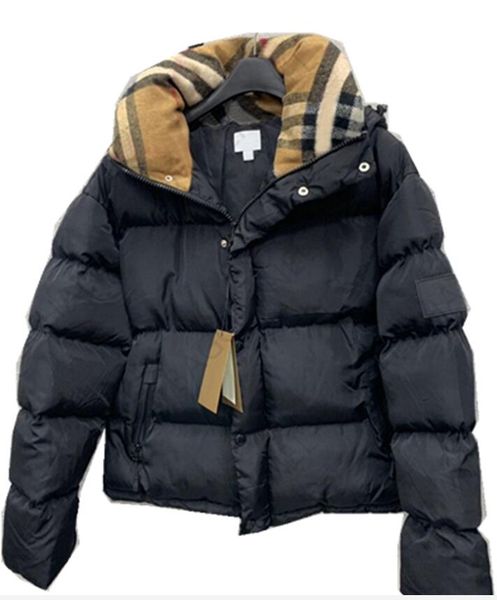 

womens down coat designer parkas 22fw fashion winter mens ladies jacket luxury letter plaid classic warm bur jacket two colors, Black