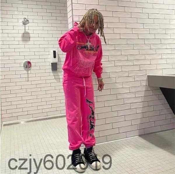 

spider pink sp5der hoodies young sweatshirts streetwear thug 555555 angel hoody men women 11 web pullover, Black