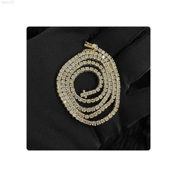 

100% natural certified natural diamond tennis chain made in 14kt gold of 17 inch hip hop style diamond jewelry, Silver