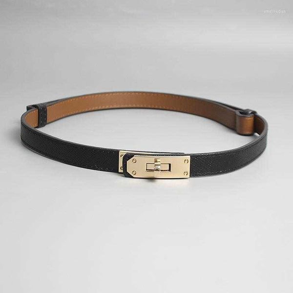 

belts kelly belt women's leather 100 matching dress waist closing decoration suit pants thin h sealbelts emel22 ol3d, Black;green