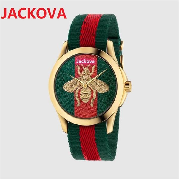 

montre de luxe nylon strap quartz fashion womens watches 39mm bee tiger snake shape dress designer watch whole female gifts wr238g, Slivery;brown