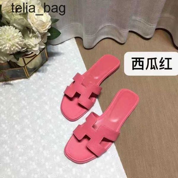 

baida hermzs women's slipper slippers 2023 bear sandal summer oran shoes designer color matching leather flat sandals for tourism litch