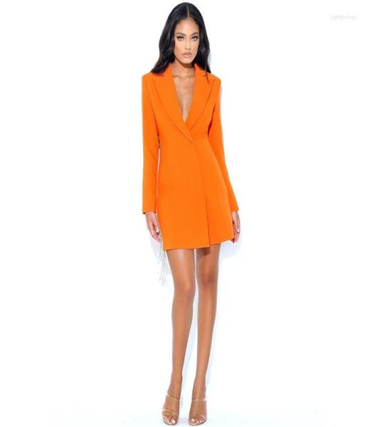 

casual dresses wholesale women's 2023 black orange long sleeves v-neck rhine chain fashion evening celebrity cocktail party9556017, Black;gray