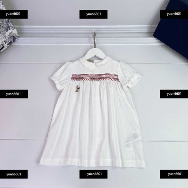 

luxury kids clothing girl skirt baby summer dress new product embroidered stripes on chest complete labels size 90-160 cm mar01, Red;yellow